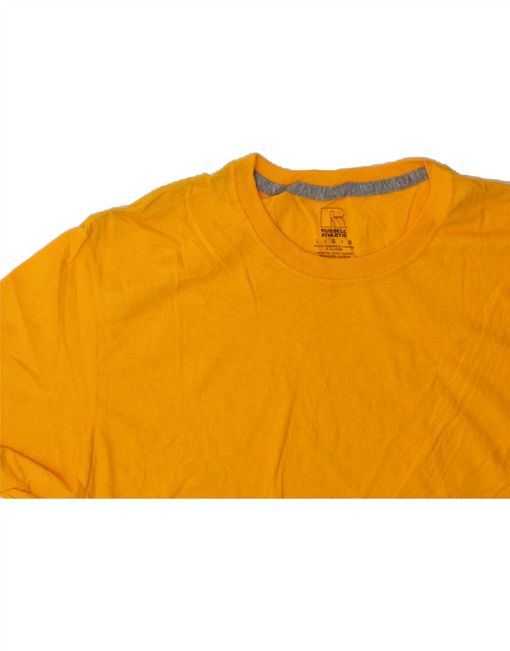RUSSELL ATHLETIC Mens T-Shirt Top Large Yellow Cotton Vintage Russell Athletic and Second-Hand Russell Athletic from Messina Hembry 