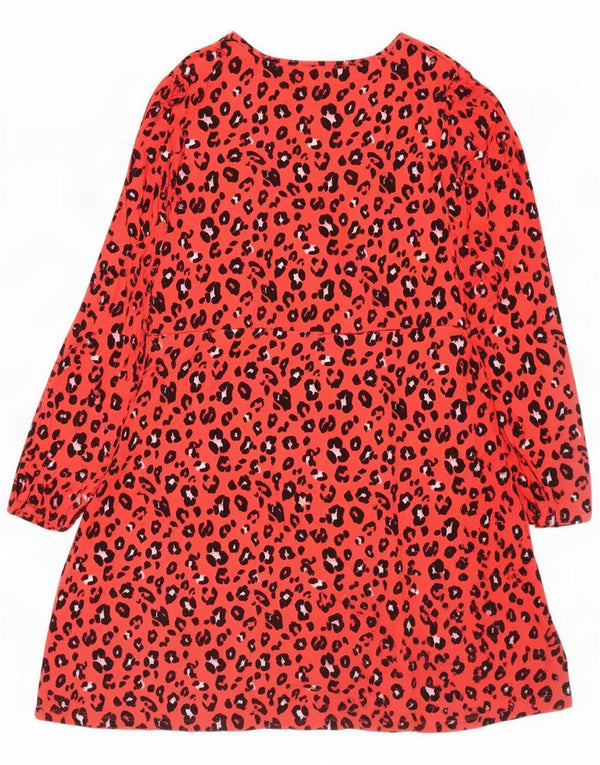 Marks & Spencer Damska Petite Sukienka A-line UK 18 XL Czerwona zwierzęca tkanina