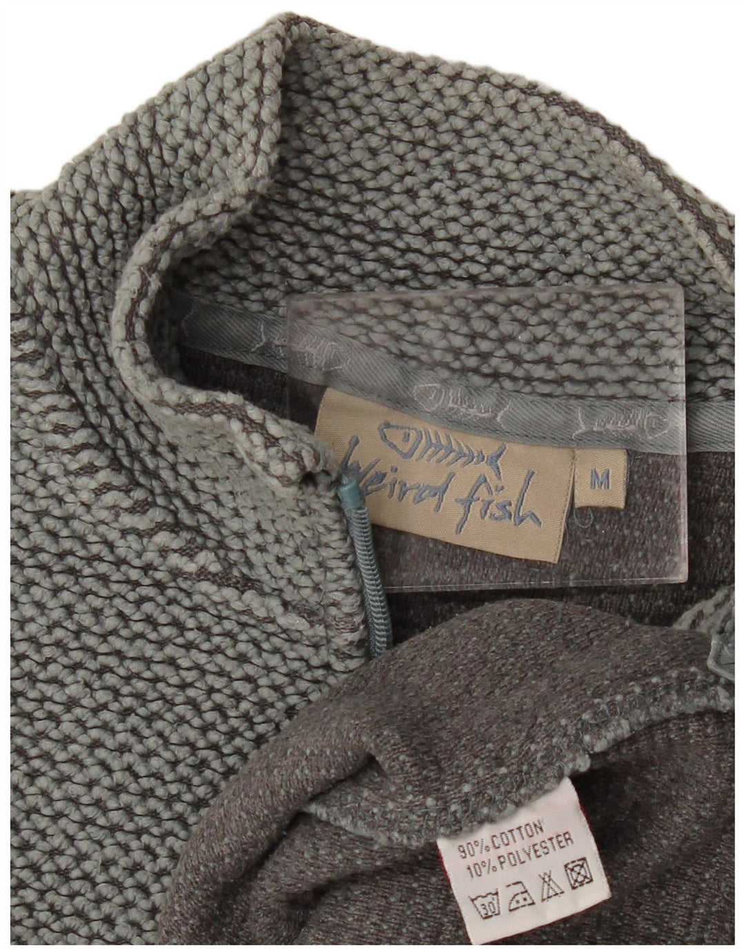 Męska bluza z zamkiem błyskawicznym Weird Fish, średnia, zielona bawełna