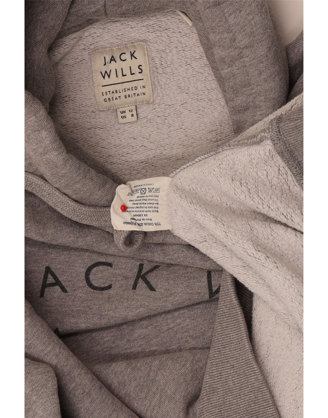 Sweter damski Jack Wills Salcombe Devon z kapturem UK 12, średni szary nakrapiany