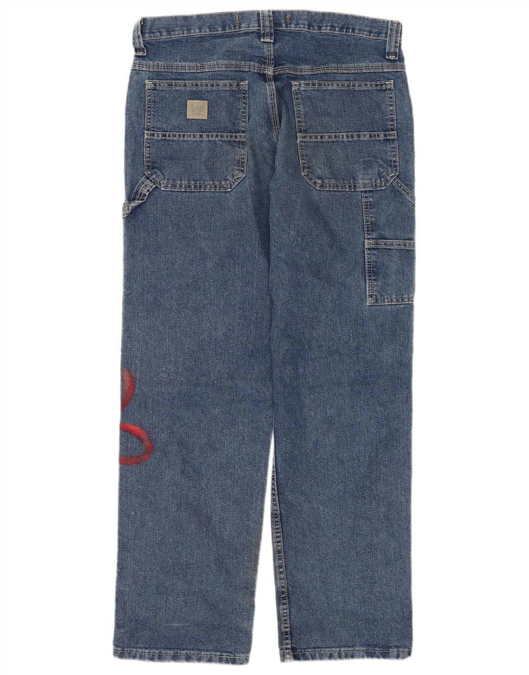 Damskie jeansy Lee Cargo Straight W32 L30 Niebieska bawełna w kwiaty