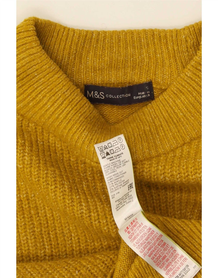 Sweter damski Marks & Spencer z okrągłym dekoltem, UK 10, mały, żółty