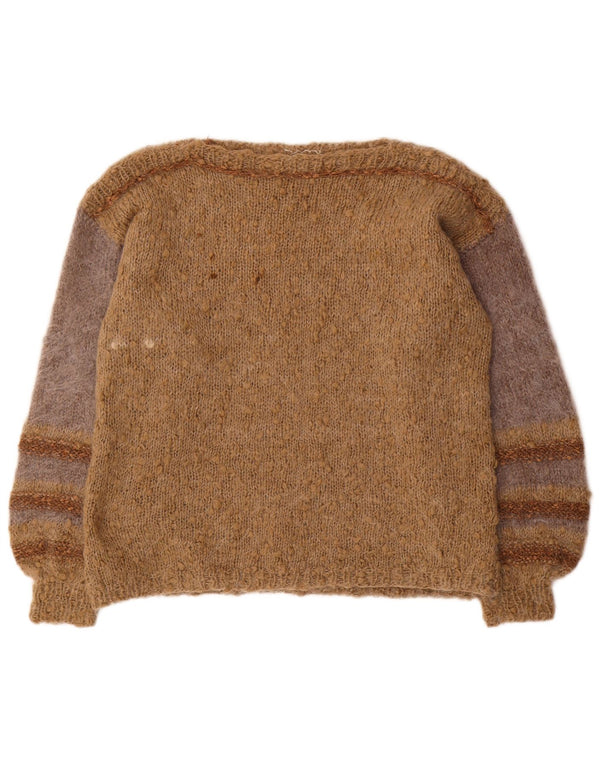 Sweter damski VINTAGE z dekoltem w łódkę UK 18 XL w brązowe paski