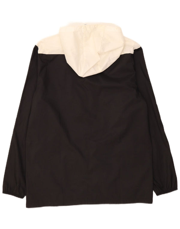 Męska kurtka przeciwdeszczowa Adidas z kapturem UK 38, średni czarny poliester z blokami kolorów