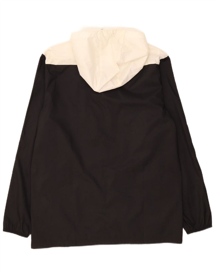 Męska kurtka przeciwdeszczowa Adidas z kapturem UK 38, średni czarny poliester z blokami kolorów