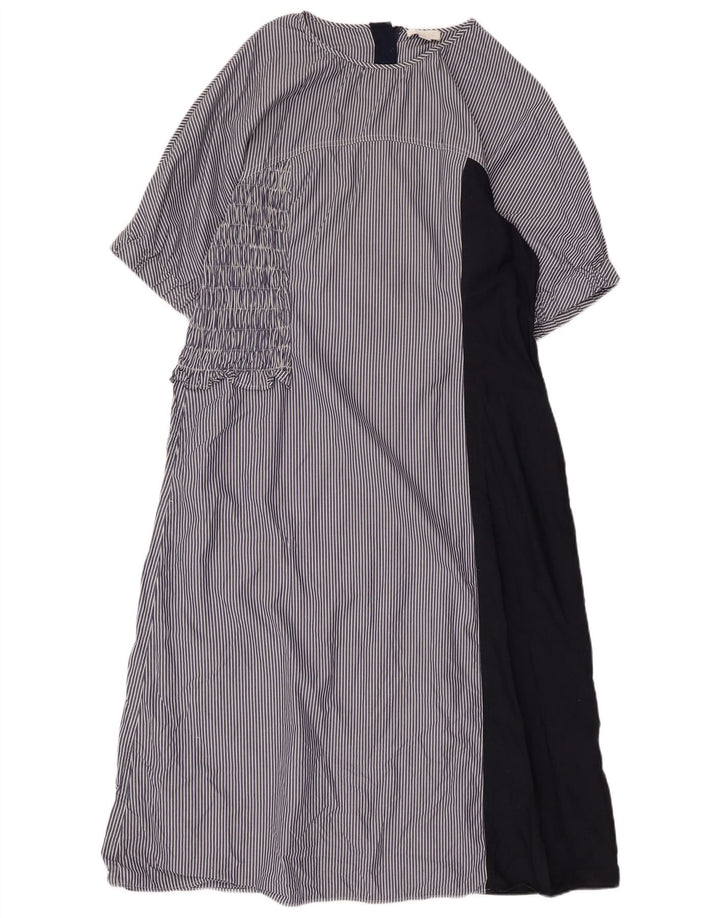 COS Damska sukienka maxi EU 44 XL Granatowa, bawełniana w prążki