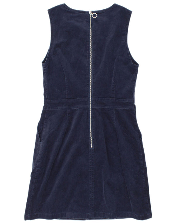 WAREHOUSE Damska sztruksowa sukienka płaszczowa bez rękawów UK 10, mała, granatowa