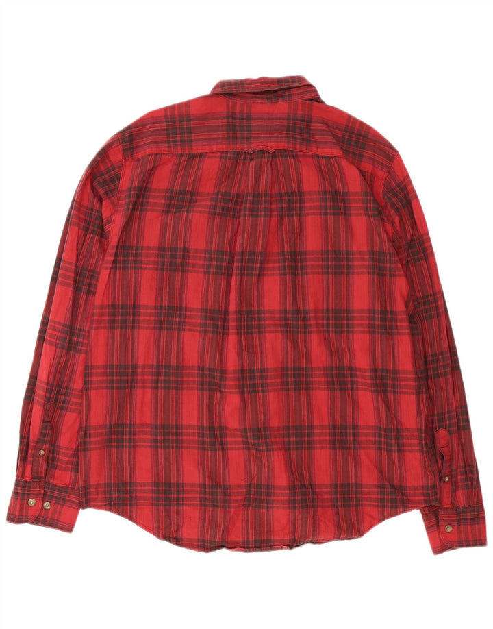 Męska koszula flanelowa Eddie Bauer XL w czerwoną kratę, bawełniana