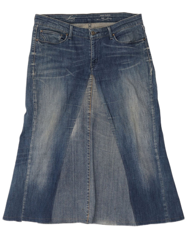 Levi's Womens Demi Curve Skinny Denim Skirt W32 Large Blue Cotton