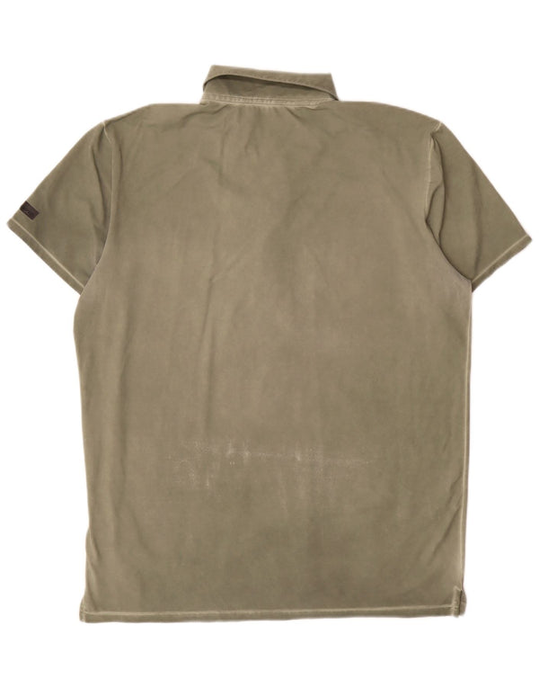 Reebok Mens Polo Shirt IT 54 XL Khaki Polyamide