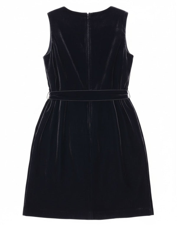 Aksamitna damska sukienka Jigsaw bez rękawów o linii A UK 14 Średni granatowy wiskoza