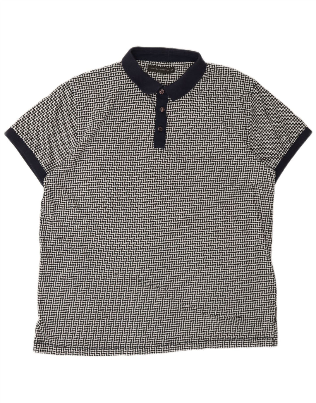 Męska koszulka polo French Connection 2XL, czarna, bawełniana w pepitkę