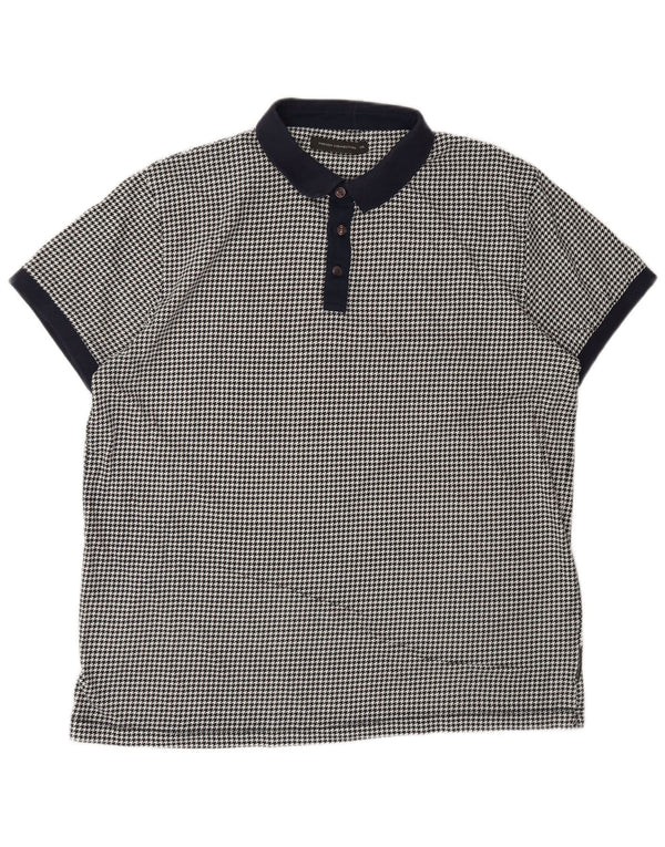 Męska koszulka polo French Connection 2XL, czarna, bawełniana w pepitkę