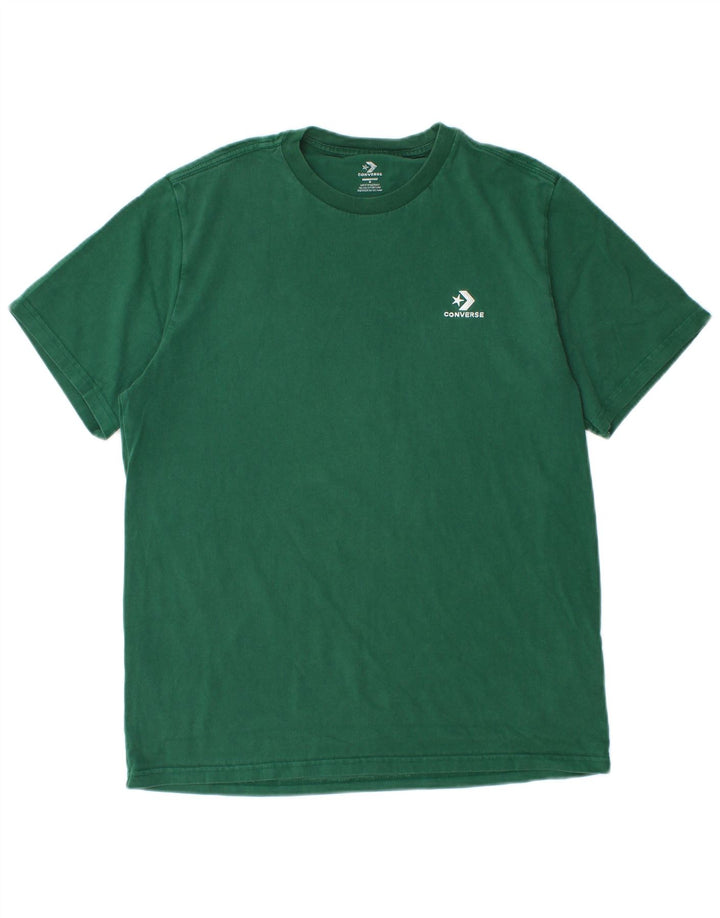 Converse Męski T-shirt Top Średniej Zielonej Bawełny