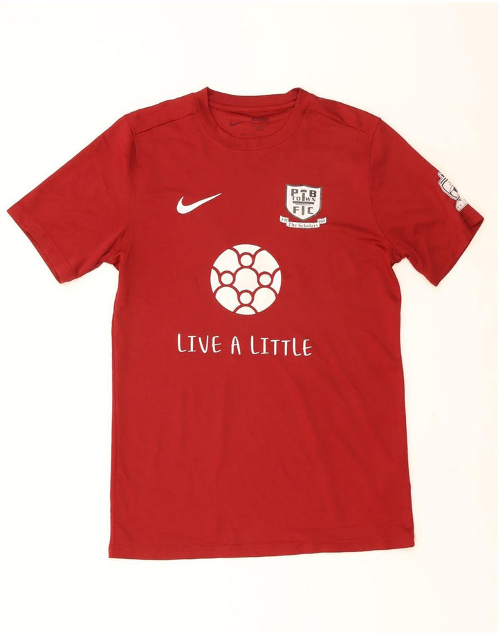 Męska koszulka Nike Dri Fit Slim Fit z grafiką Top, średni bordowy poliester