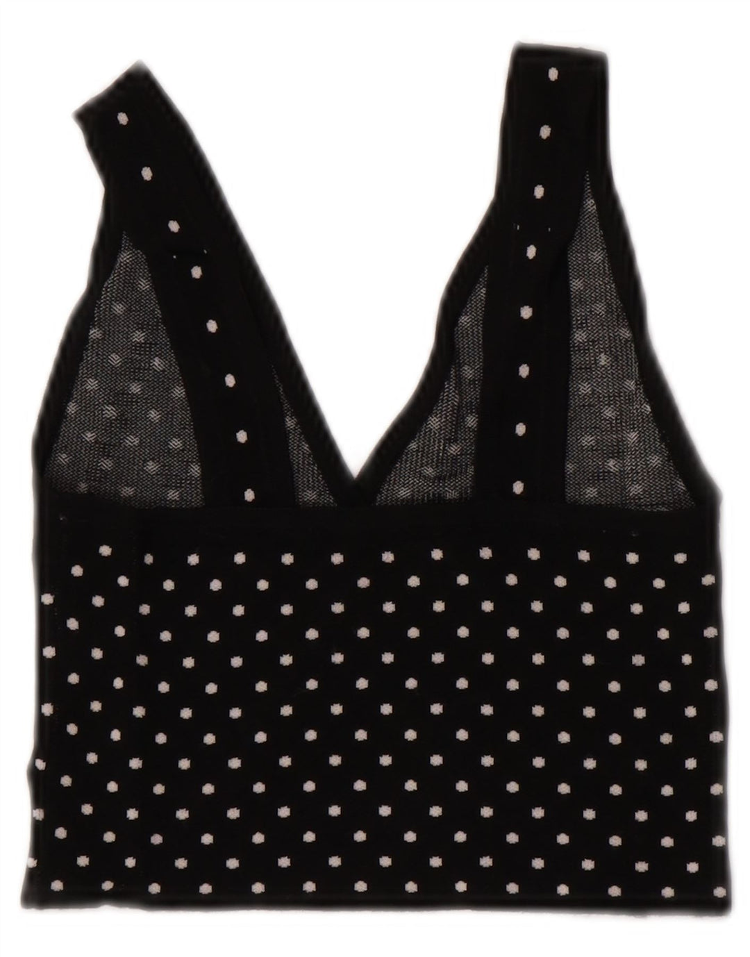 Damski krótki top bez rękawów Zara UK 8 Small Black Spotted Wiskoza