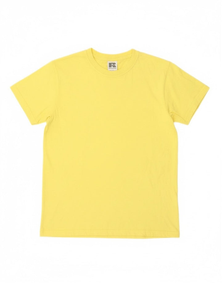 T-shirt chłopięcy Russell Athletic w wieku 11-12 lat, żółty, bawełniany