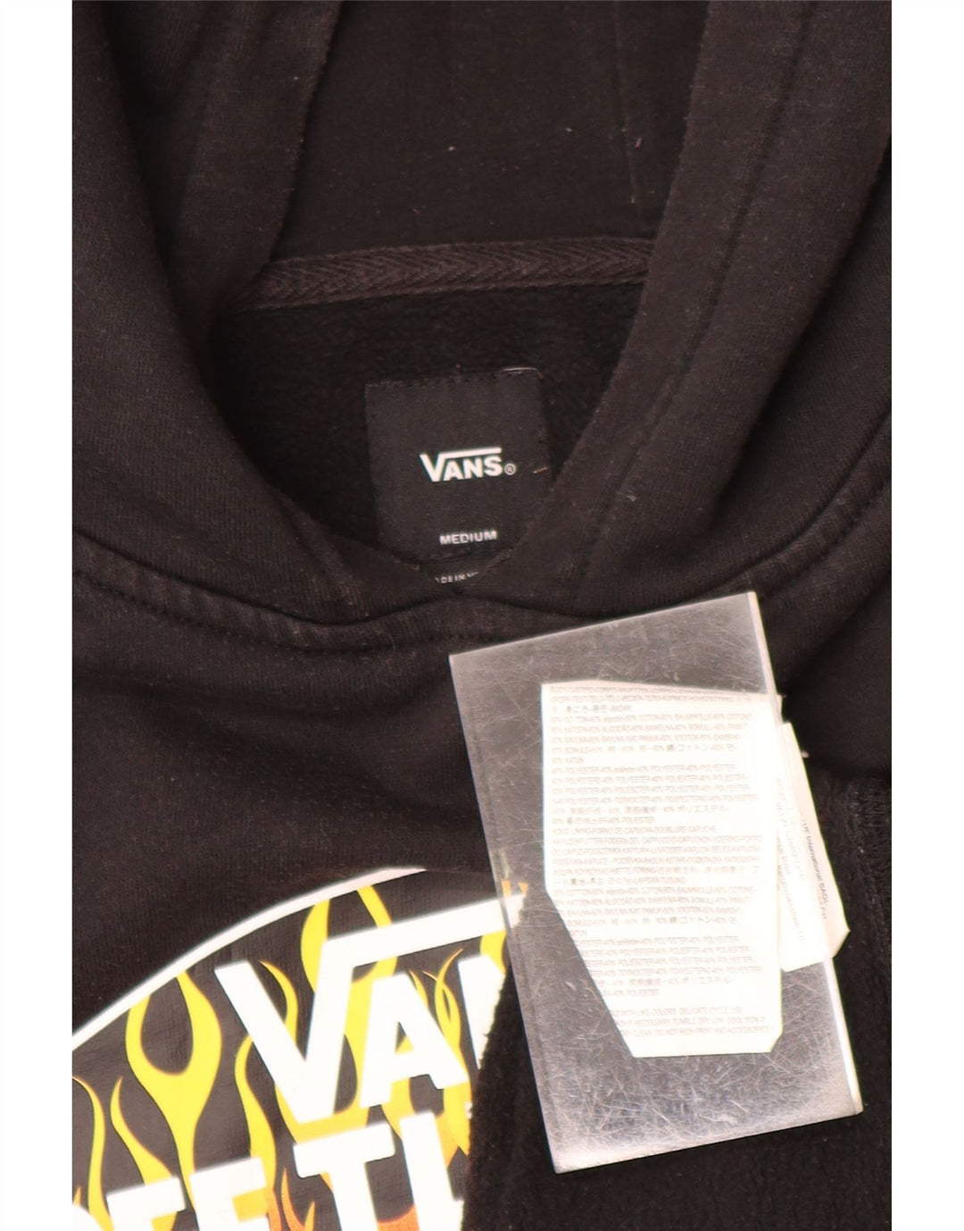 Chłopięcy sweter z kapturem VANS z grafiką, 10-11 lat, średni czarny, bawełniany