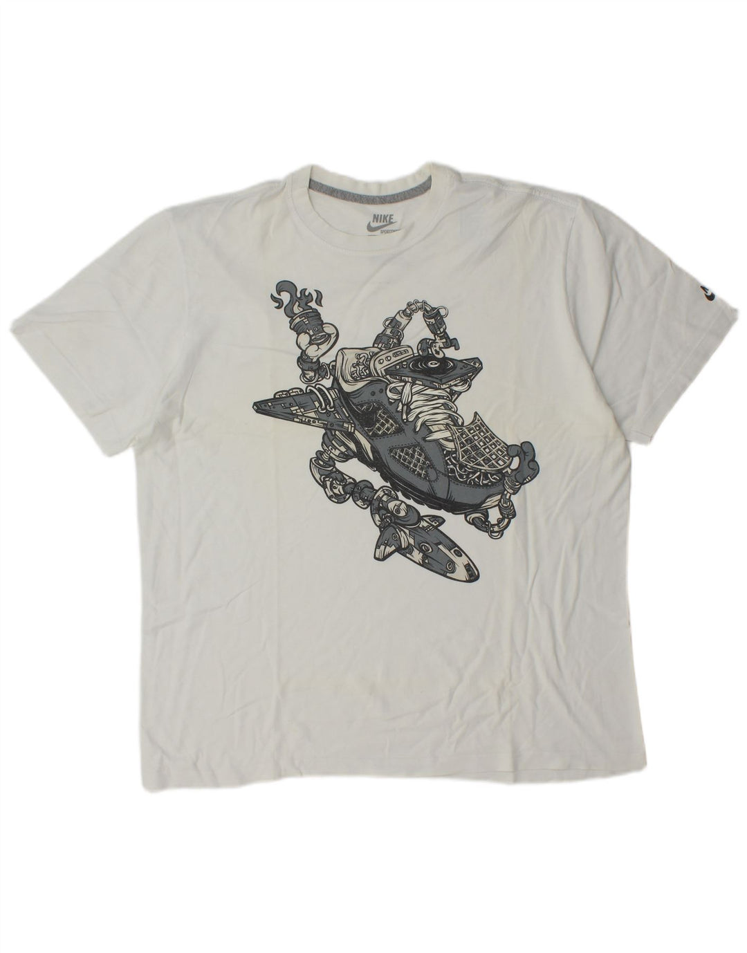 Męska koszulka Nike o standardowym kroju z grafiką, góra XL, biała, bawełniana