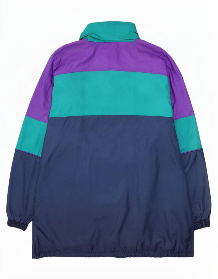 Męska kurtka dresowa z kapturem Master XL, niebieski nylon w blokach kolorów