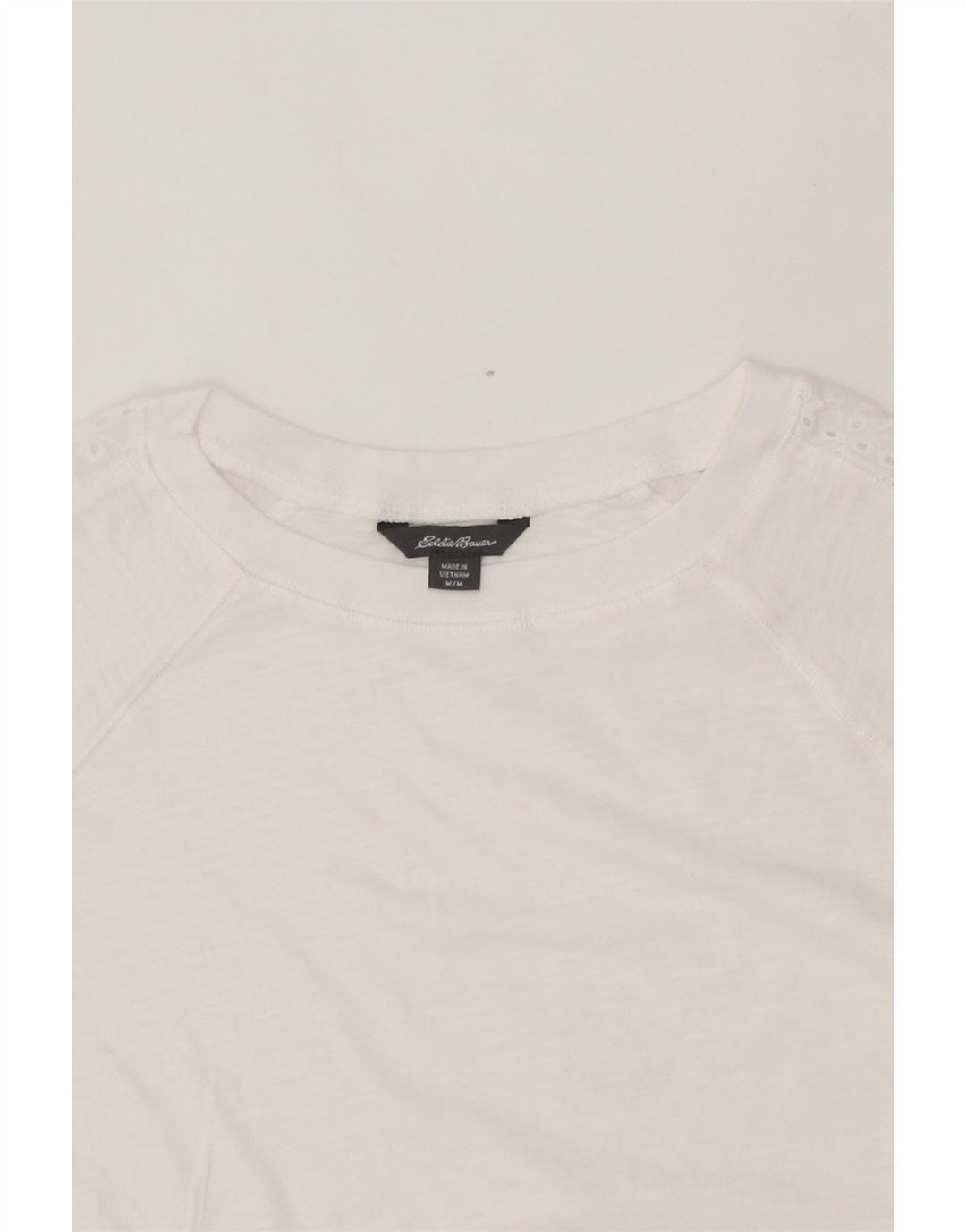 EDDIE BAUER Womens Top 3/4 Sleeve UK 12 Medium White Cotton Vintage Eddie Bauer and Second-Hand Eddie Bauer from Messina Hembry 