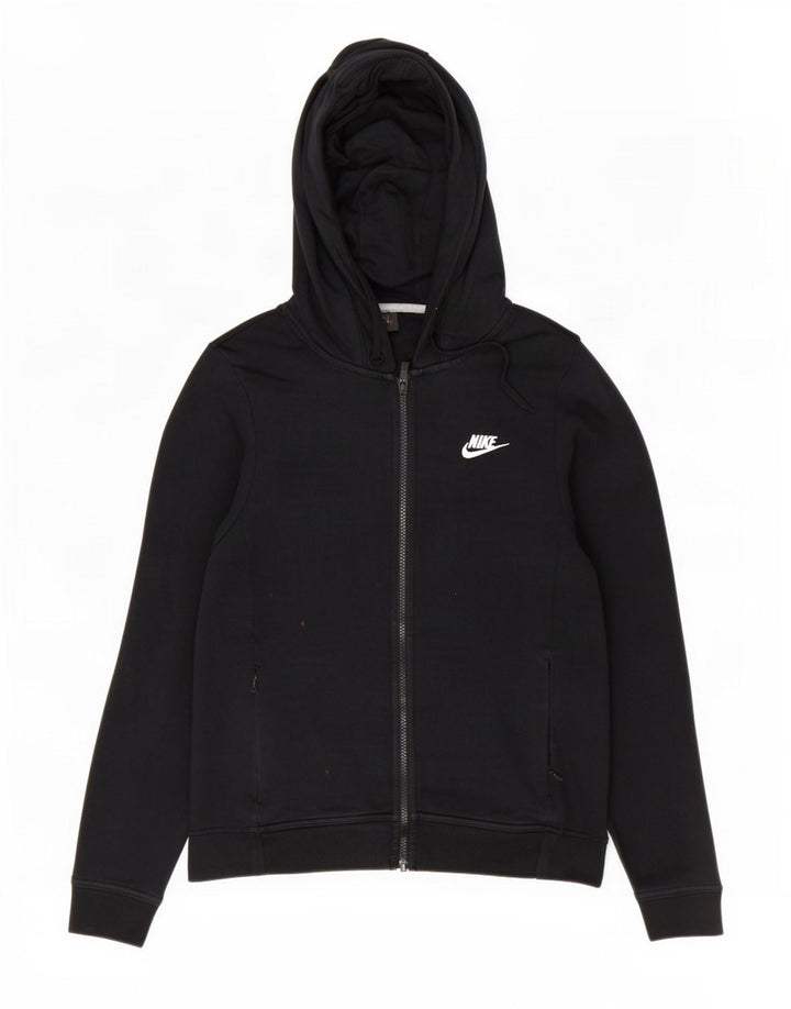 Męski sweter z kapturem i zamkiem błyskawicznym Nike, średni czarny, bawełniany
