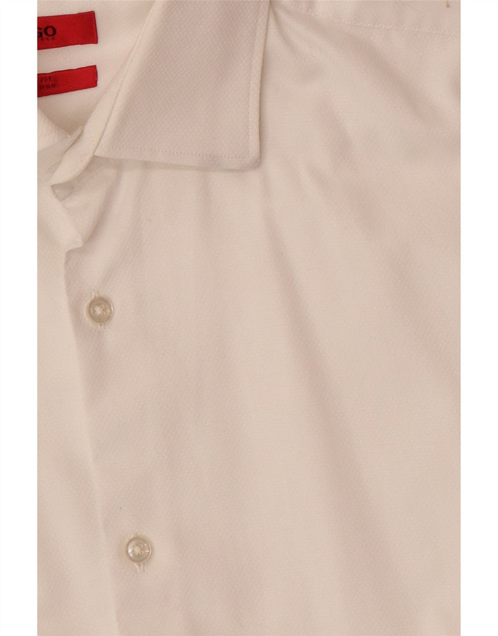 Męska koszula slim fit HUGO BOSS, rozmiar 38 15, średnia biel