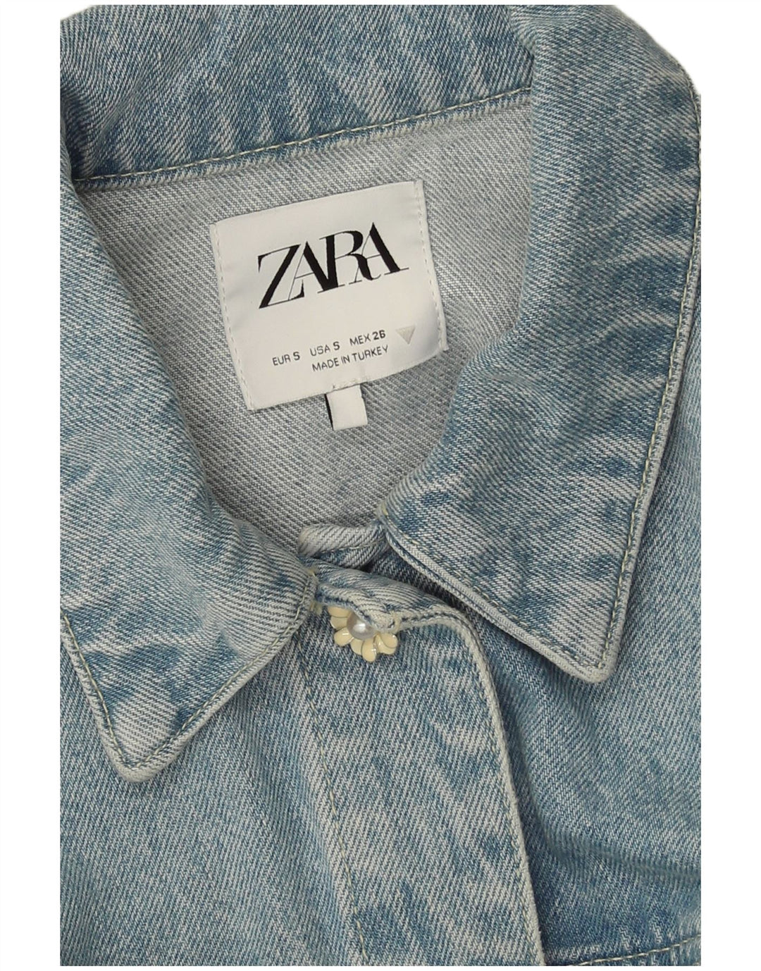 Damska kurtka dżinsowa Zara Crop UK 10 Small Blue Patchwork