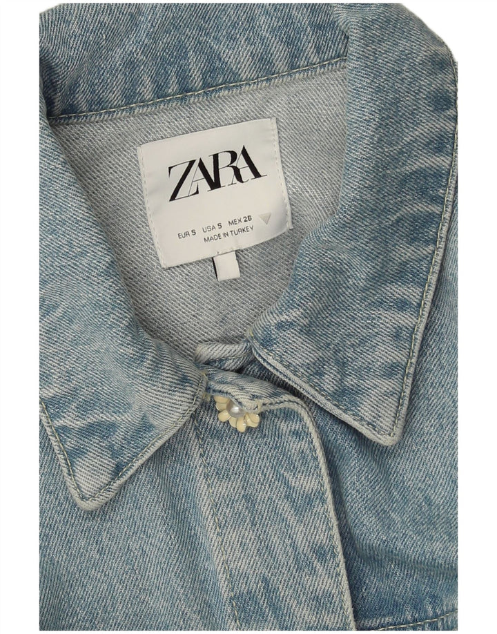 Damska kurtka dżinsowa Zara Crop UK 10 Small Blue Patchwork