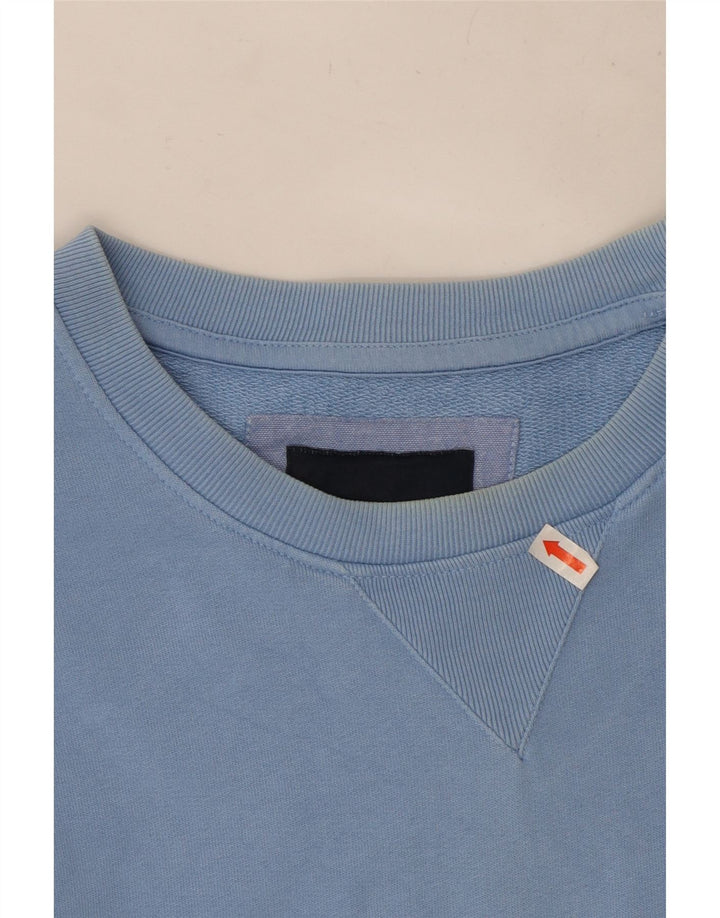 Crew Clothing Męska bluza z kapturem, duża niebieska bawełna