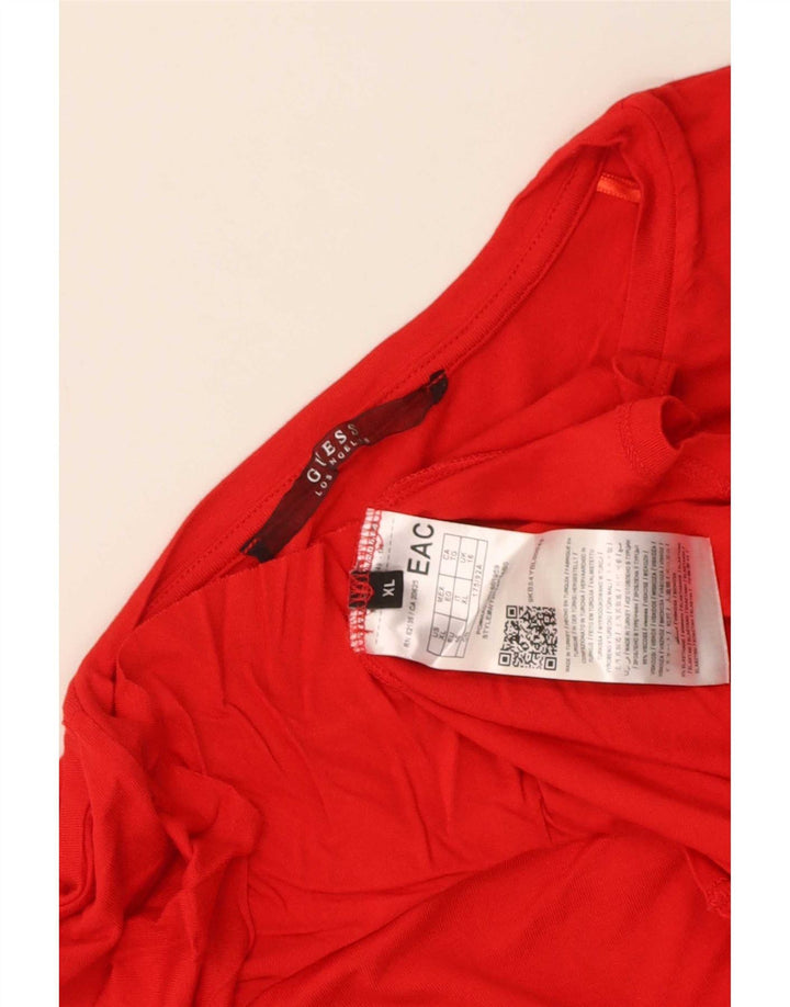 Koszulka damska Guess Top UK 16 Large, czerwona wiskoza