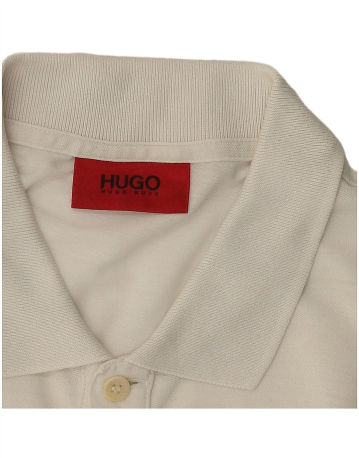 Męska koszulka polo Hugo Boss, mała, biała, bawełniana