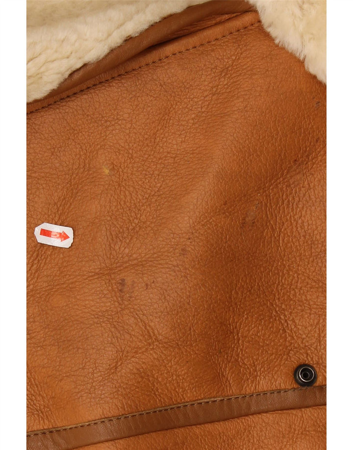 Vintage męska kurtka Shearling UK 36 Small Brown