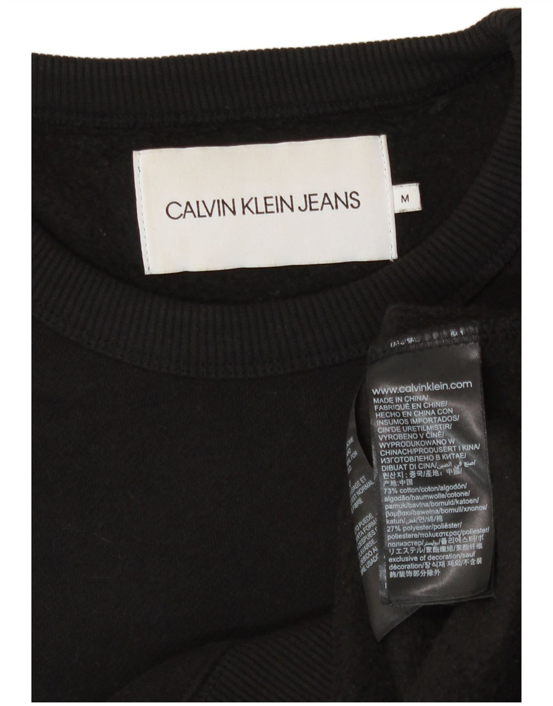Męska bluza z grafiką Calvin Klein Jeans, średnia czarna, bawełniana