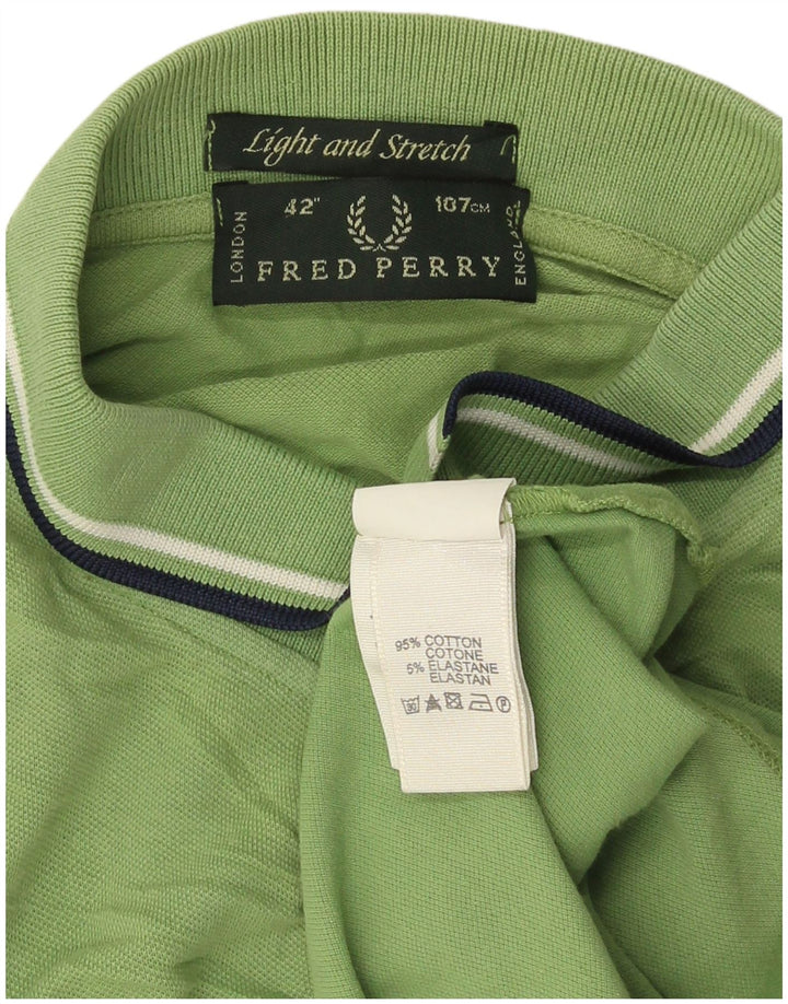 Męska koszulka polo Fred Perry, średnia zielona bawełna