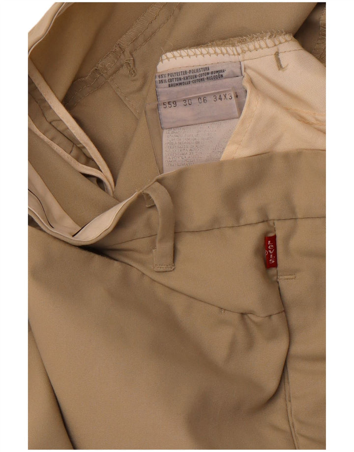 Męskie proste spodnie chino LEVI'S W34 L34 Beżowy poliester