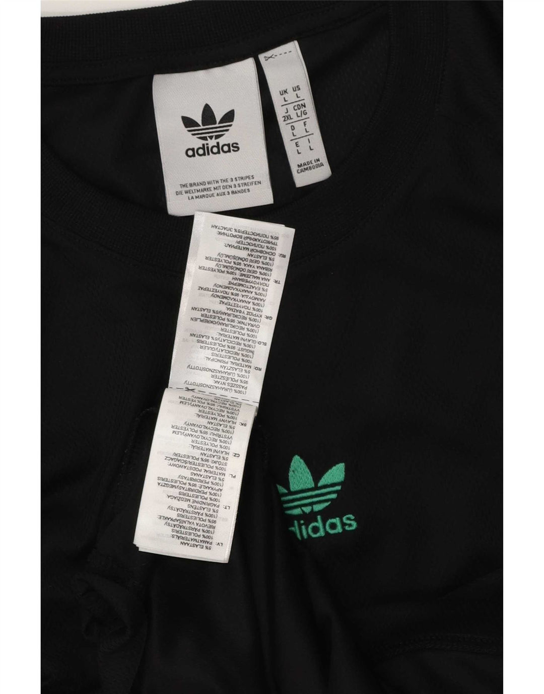 Adidas Męski T-Shirt Top Duży Czarny Argyle/Diament Poliester
