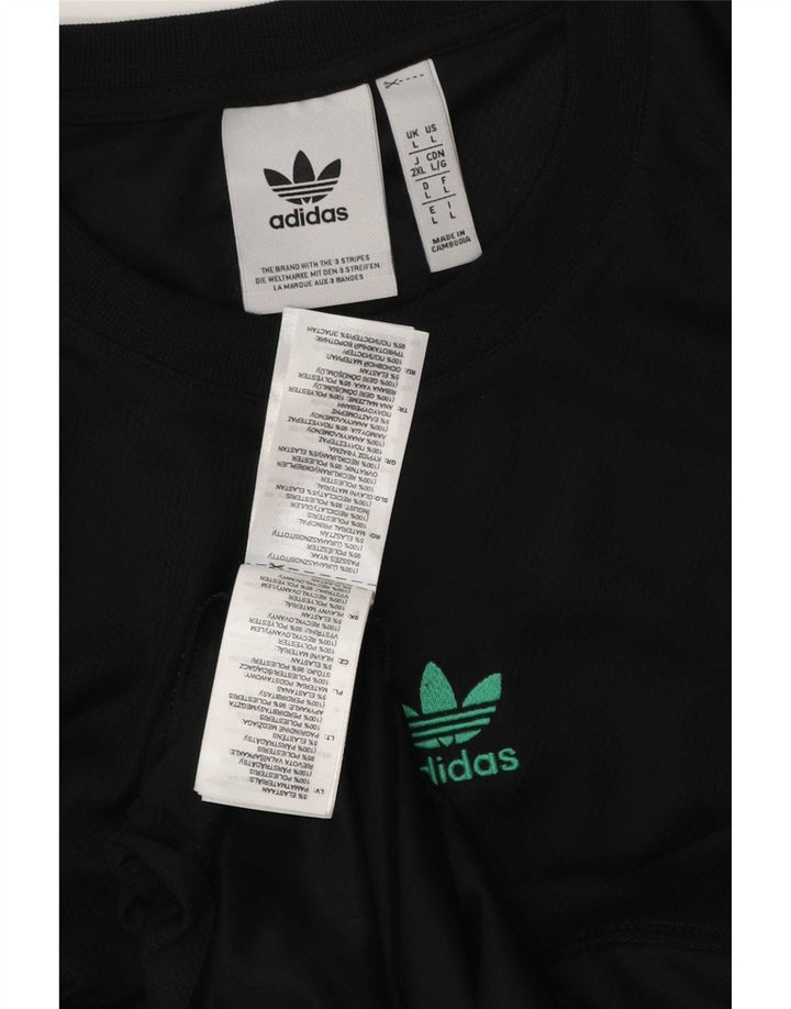 Adidas Męski T-Shirt Top Duży Czarny Argyle/Diament Poliester