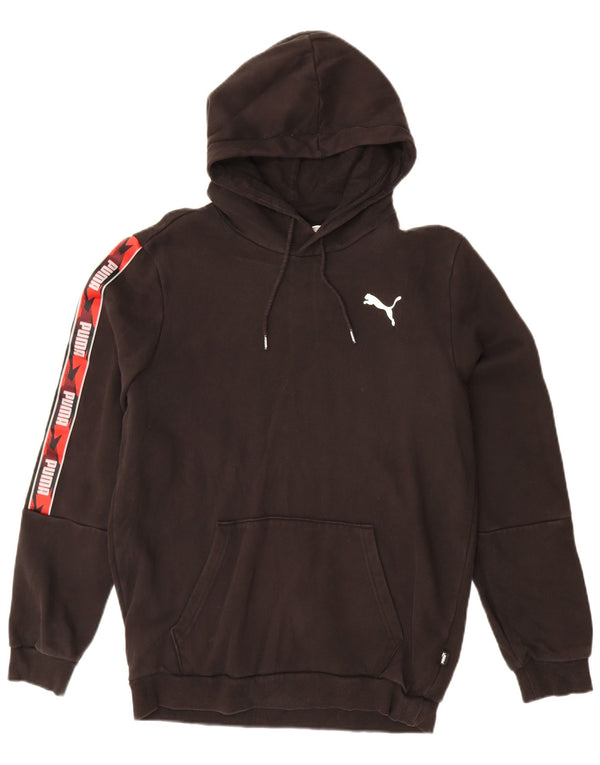 Męski sweter z kapturem i grafiką PUMA, mały, czarny, bawełniany