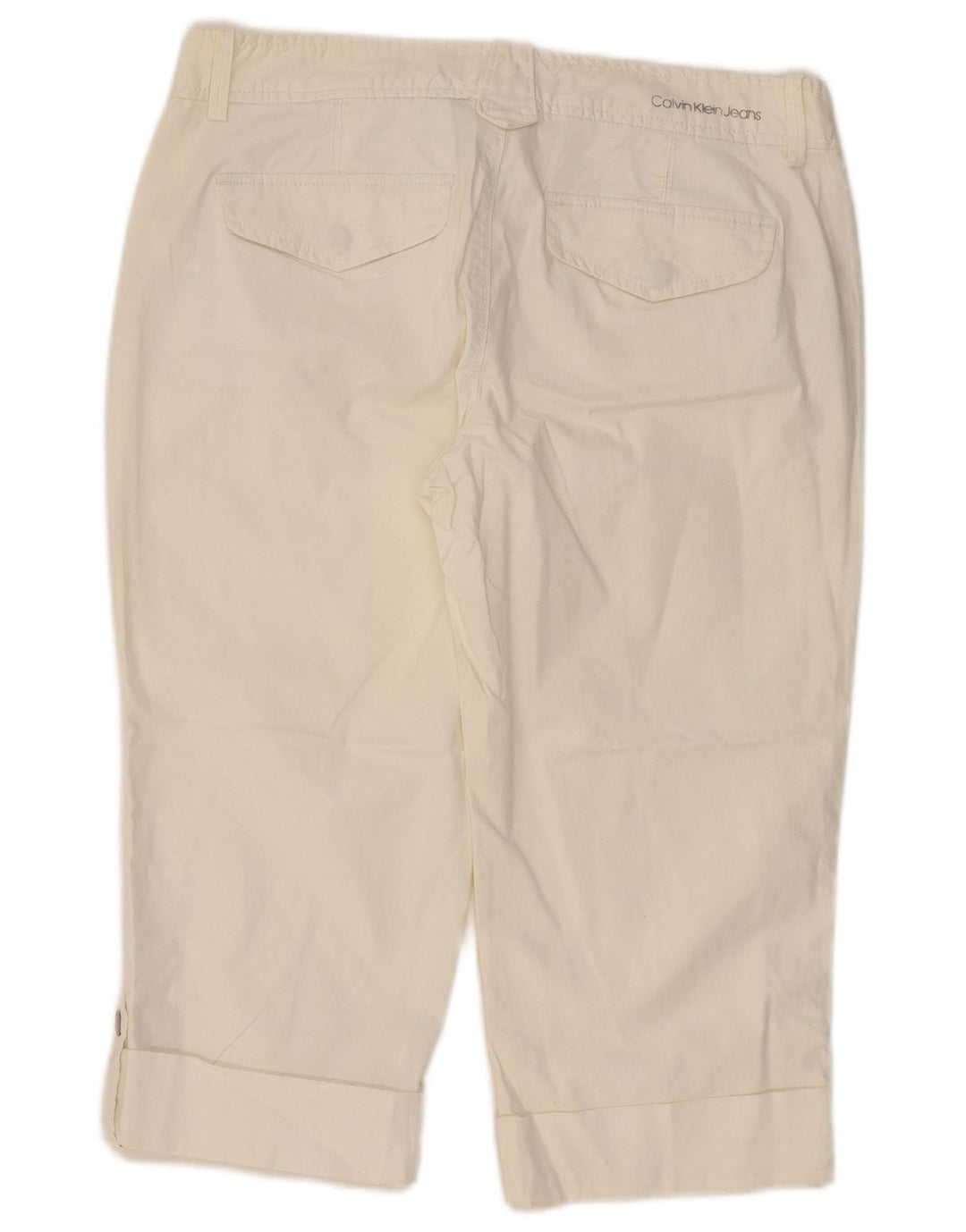 Spodnie damskie CALVIN KLEIN Capri US 12 Large W34 L19 Off White