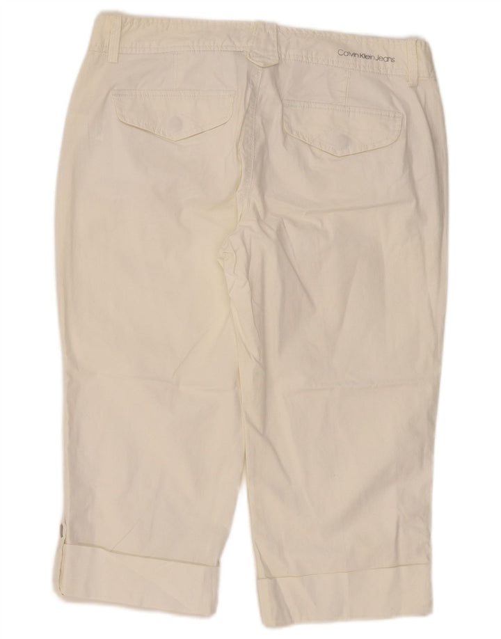 Spodnie damskie CALVIN KLEIN Capri US 12 Large W34 L19 Off White