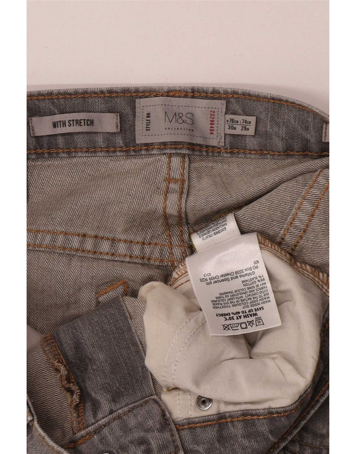 Marks & Spencer Damskie proste dżinsy W30 L29 Szara bawełna