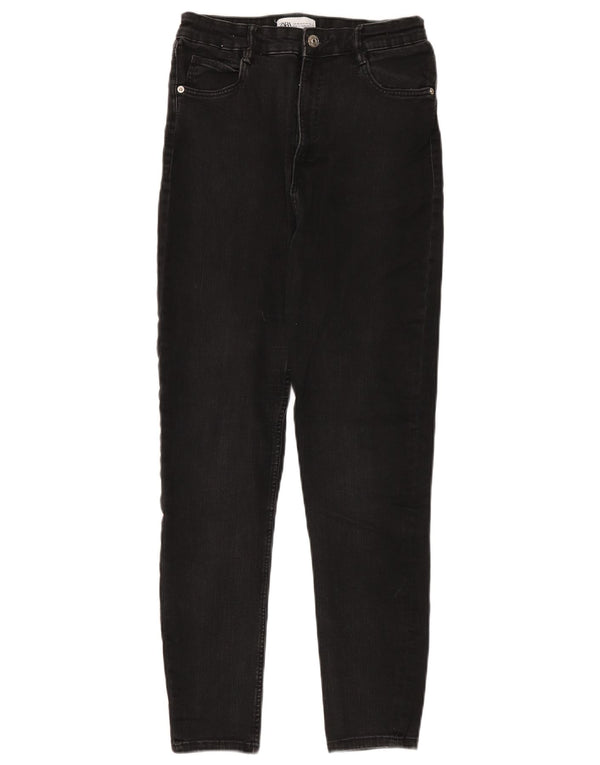 Damskie jeansy obcisłe z wysokim stanem Zara EU 40 Medium W30 L28 Czarna bawełna