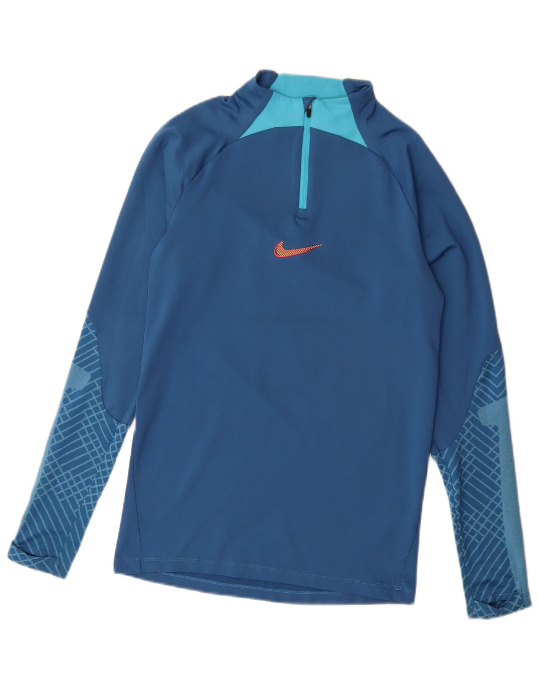 Męski dres Nike Dri Fit Zip Neck Slim Pullover Top XS Niebieski geometryczny