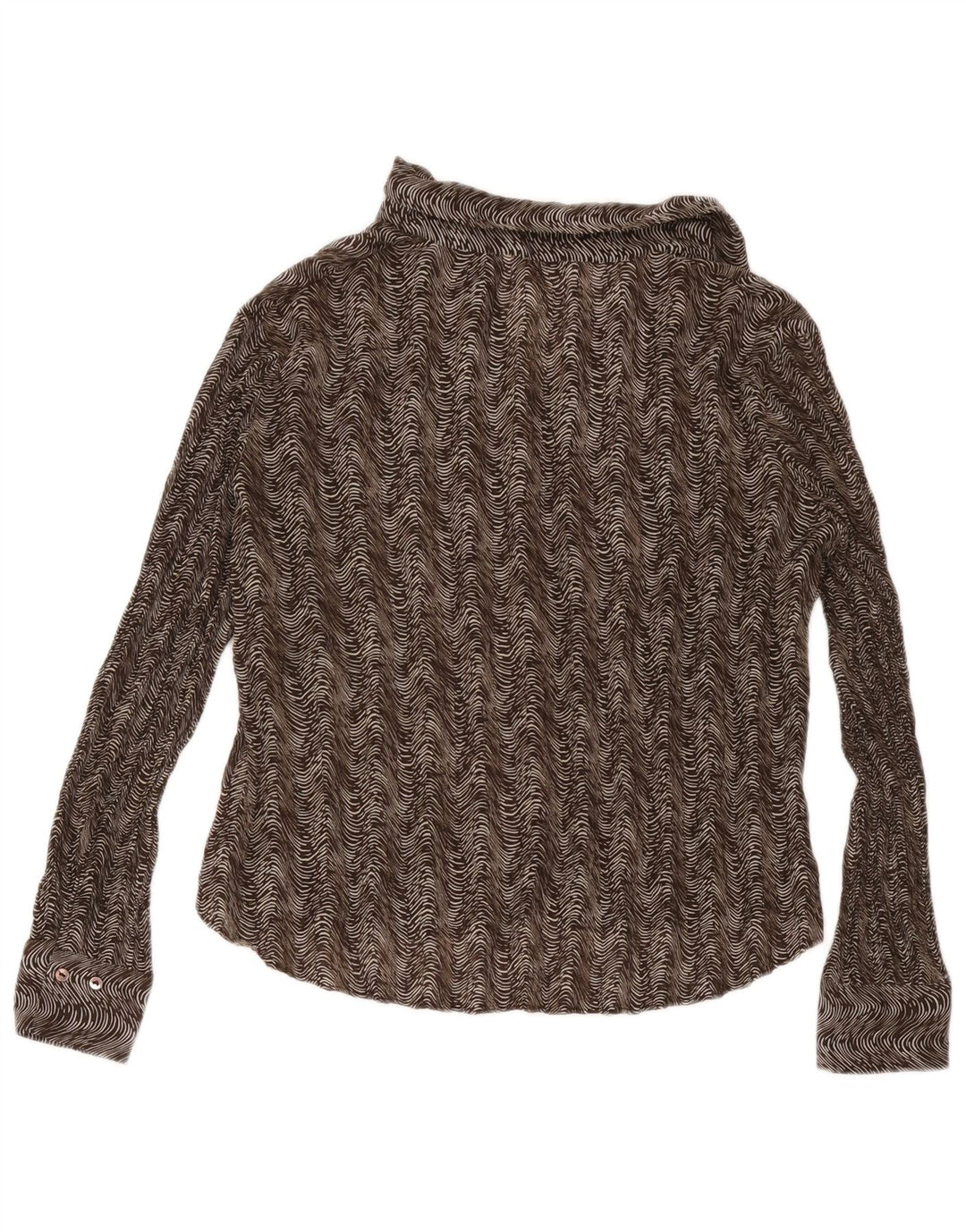 Damska bluzka koszulowa Marks & Spencer UK 18 XL, brązowa, geometryczna, poliester