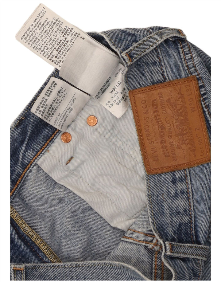 Męskie jeansy Levi's 551 Straight W30 L32 Niebieskie bawełniane