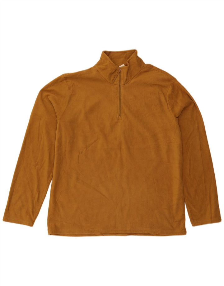 Męski sweter polarowy Mountain Warehouse z zamkiem błyskawicznym, duży, brązowy poliester