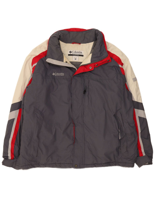 Męska kurtka wiatrówka Columbia UK 44 2XL Szary nylon z blokami kolorów