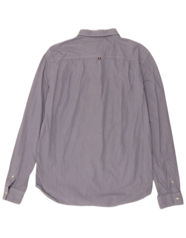 Koszula męska Superdry XL, niebieska, bawełniana w prążki