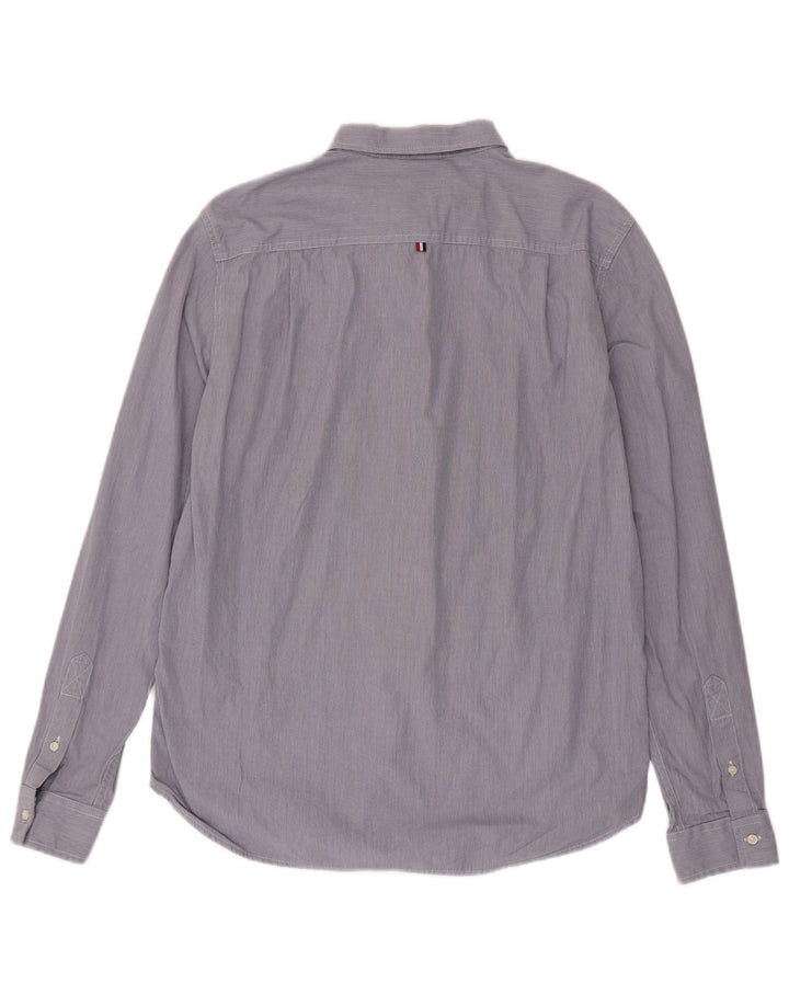 Koszula męska Superdry XL, niebieska, bawełniana w prążki
